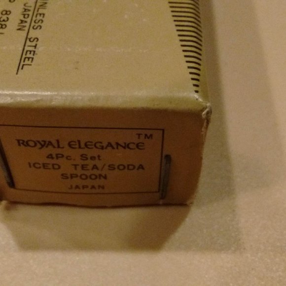 ROYAL ELEGANCE 4 Piece Stainless Ice Tea/Soda Spoons Interpur Flatware Japan NIB - Picture 2 of 3